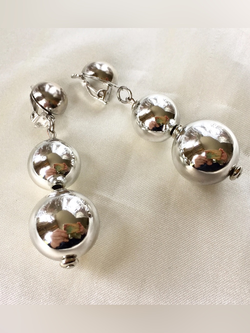 Silver Ball Clip-on Earrings